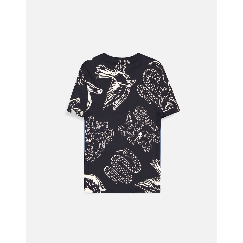 Harry Potter - Houses All Over Print Tshirt Homme - Noir